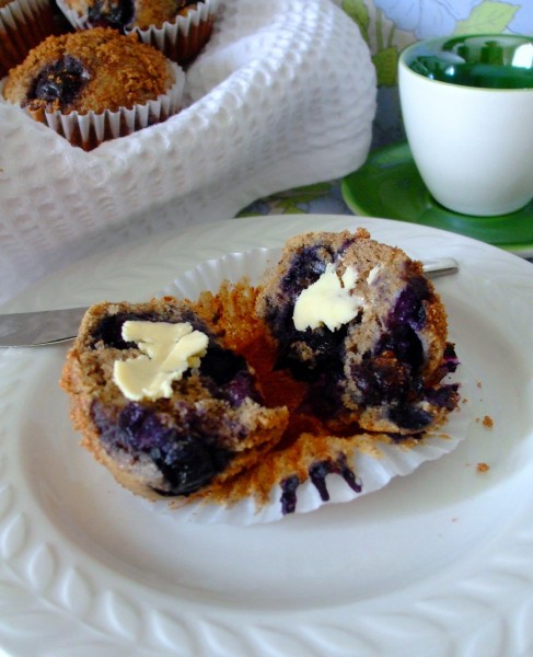 Gluten Free Dairy Free Almond Butter Blueberry Muffins