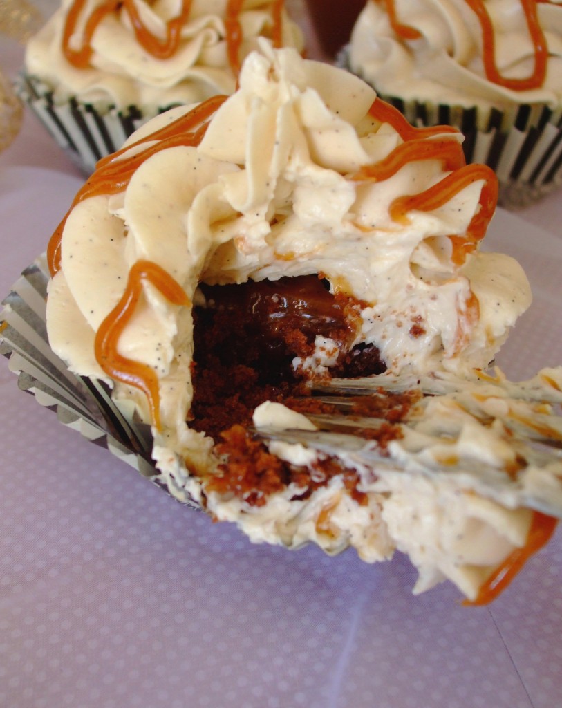 Gluten Free Chocolate Cupcakes with Dulce de Leche Drizzle