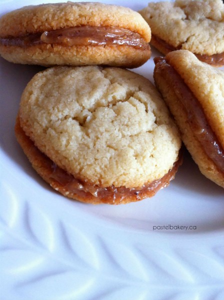 Gluten Free Vegan Almond Cookies with Salted Caramel Filling | pastelbakery.ca