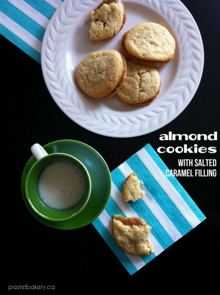 Gluten Free Vegan Almond Cookies with Salted Caramel Filling | pastelbakery.ca