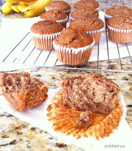 Gluten Free Vegan Banana Walnut Muffins-2 | pastelbakery.ca